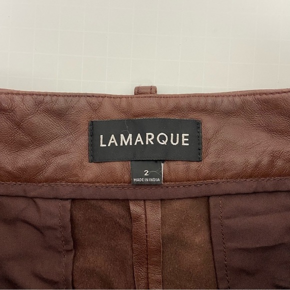 Lamarque Dacia Leather Pant in Chocolate Size 2 - Picture 10 of 15